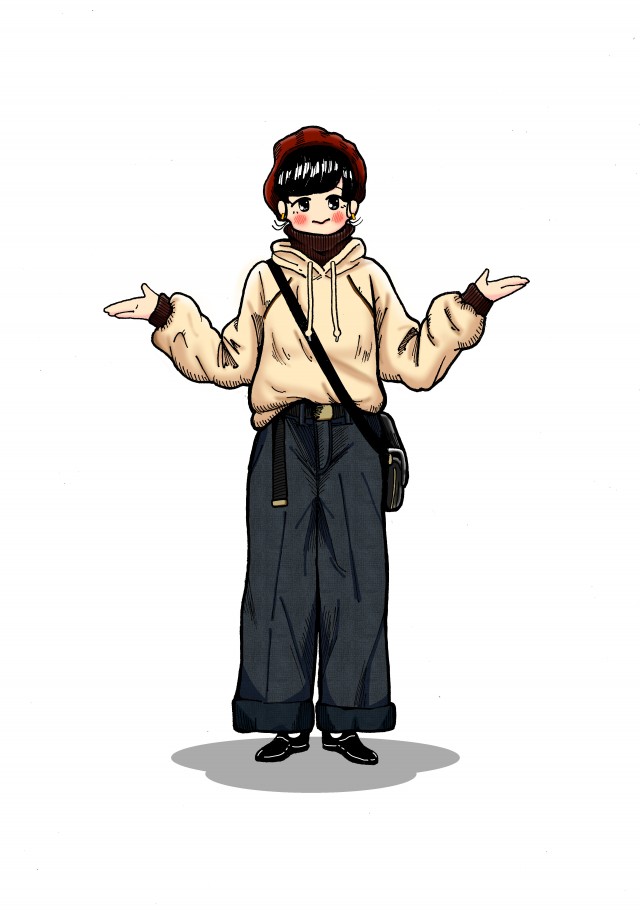 ゆるふわゆったりコーデ 作品詳細 Illustdays シンプルイラストポートフォリオ