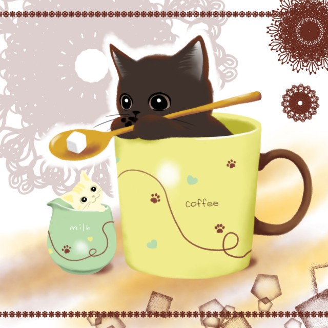 猫なコーヒー 作品詳細 Illustdays シンプルイラストポートフォリオ