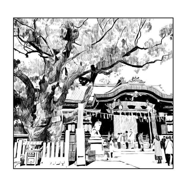 写真トレス 神社 作品詳細 Illustdays シンプルイラストポートフォリオ