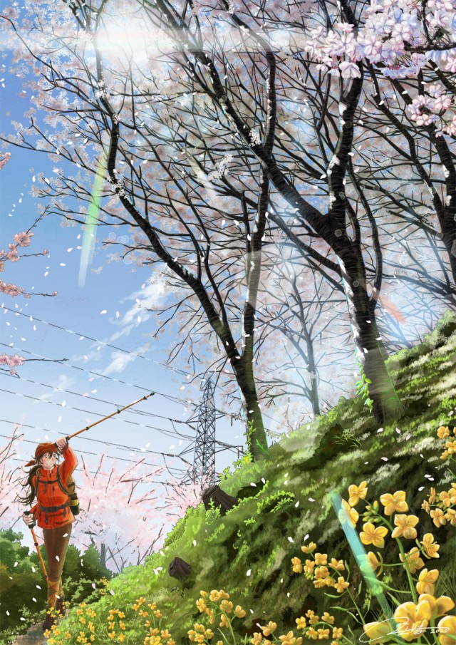 山道の花 作品詳細 Illustdays シンプルイラストポートフォリオ