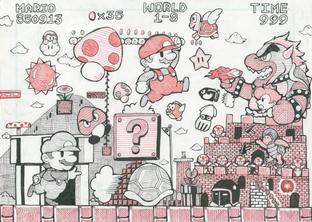 マリオ絵 ドット絵】マリオを描いてみた(スーパーマリオシリーズ) / pixel