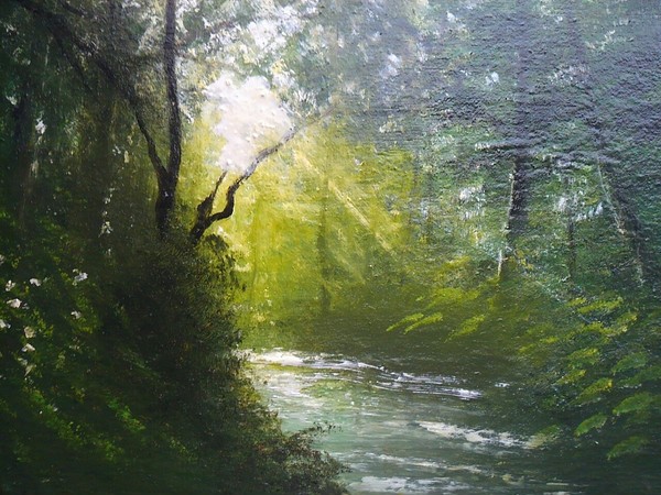 木漏れ日の水辺 作品詳細 Illustdays シンプルイラストポートフォリオ