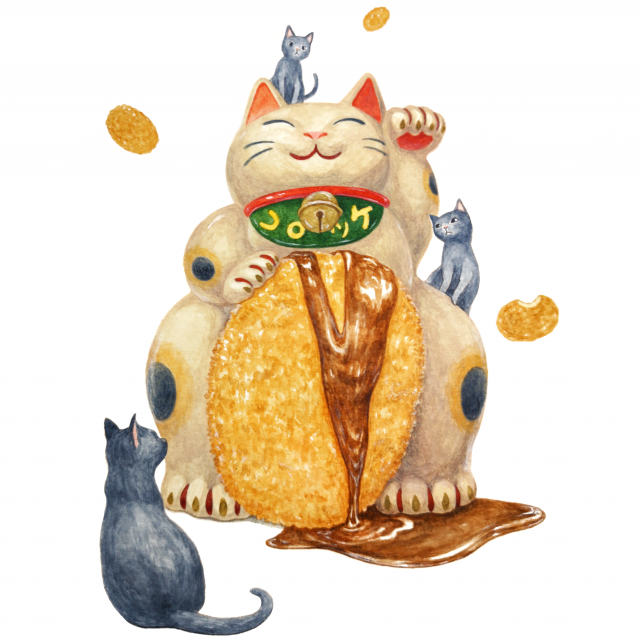 猫にコロッケ 作品詳細 Illustdays シンプルイラストポートフォリオ