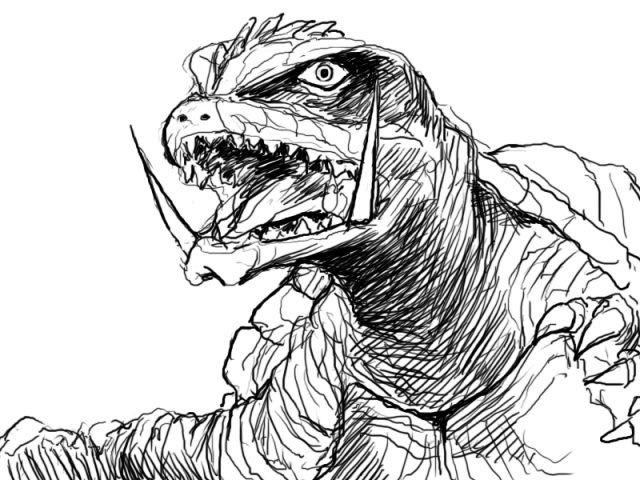 ガメラ 線画 作品詳細 Illustdays シンプルイラストポートフォリオ