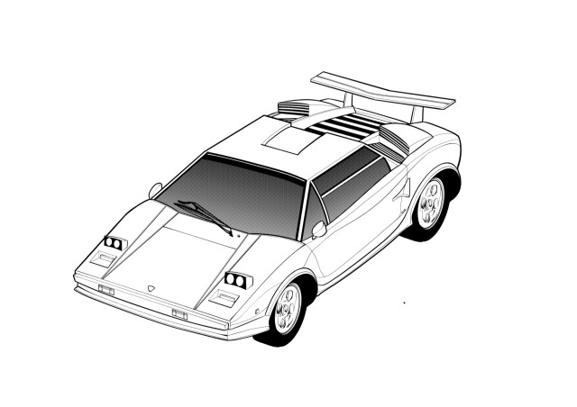 ランボルギーニ カウンタック lp500s｜作品詳細｜ILLUSTDAYS シンプルイラストポートフォリオ