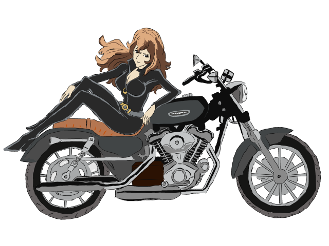 バイクに乗る峰不二子（png）｜作品詳細｜ILLUSTDAYS シンプルイラストポートフォリオ