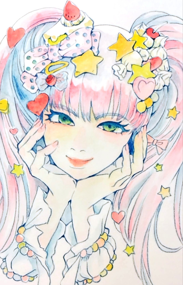 色鉛筆画　森のメロディー 色鉛筆画森のメロディー